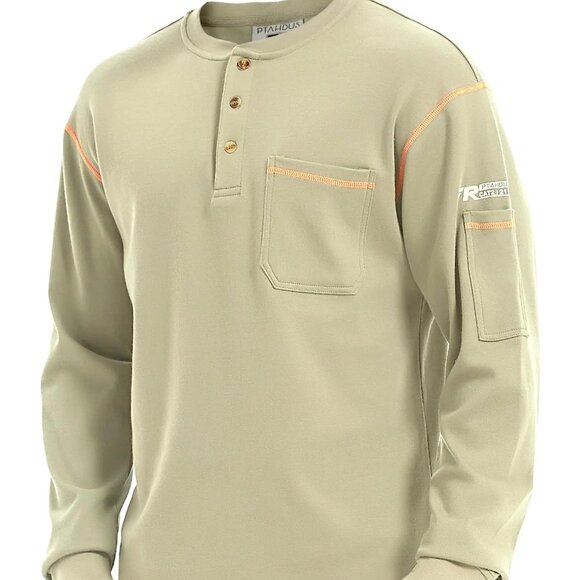 PTAHDUS FR Shirts for Men 7.1oz CAT2/HRC2 Flame Resistant Shirts Long Sleeve - Picture 1 of 1